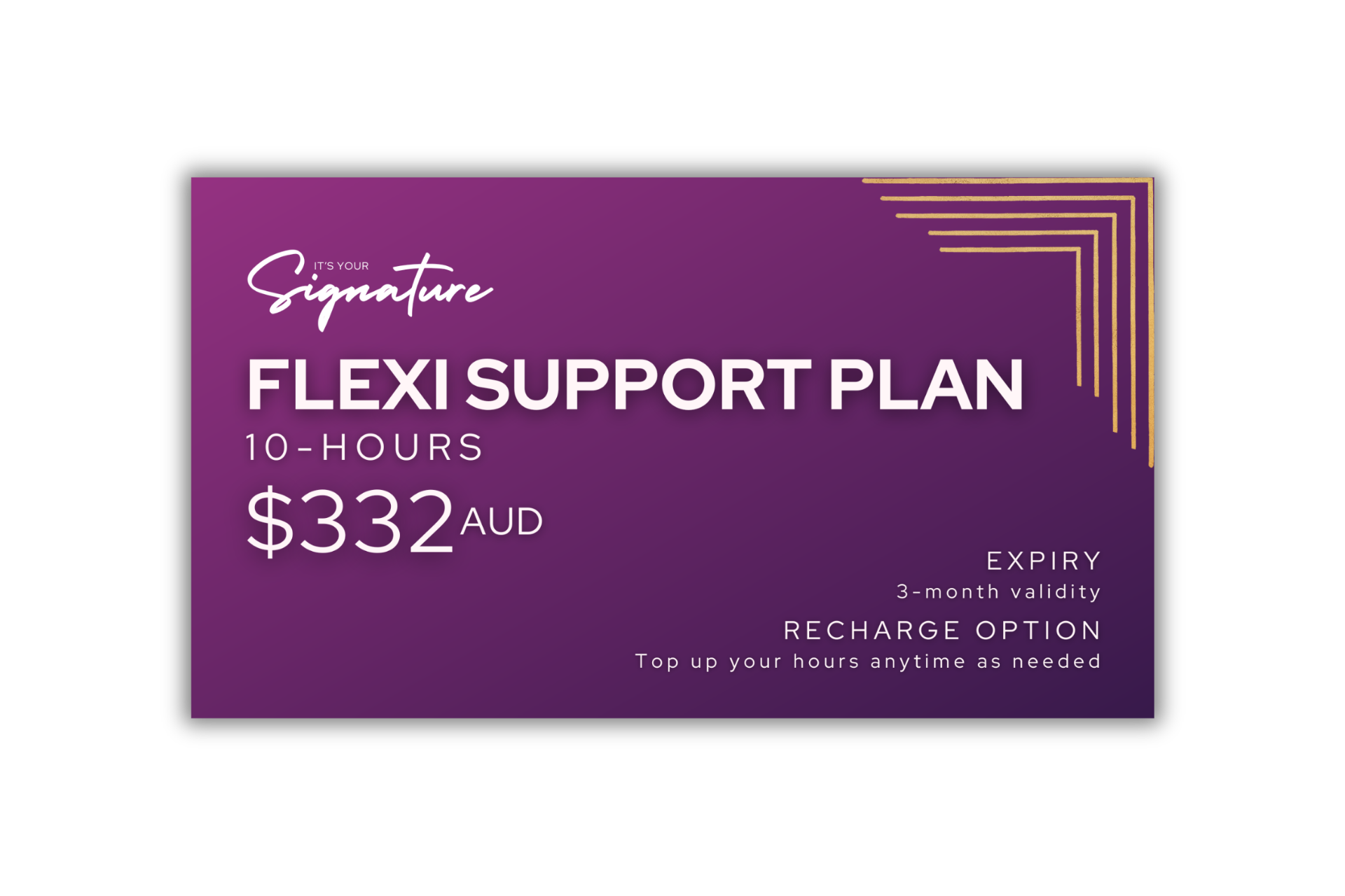 It's Your Signature 10 hours Flexible Support Plan Australia