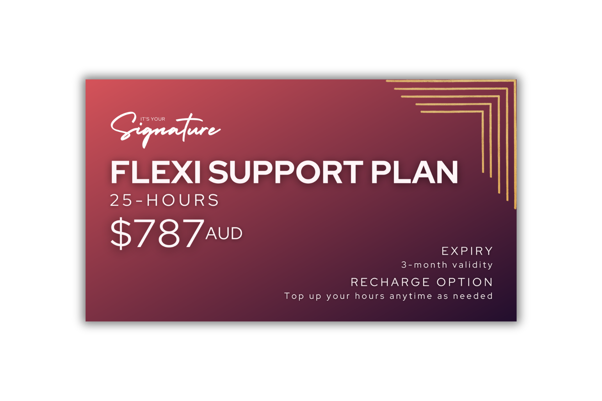 It's Your Signature 25 hours Flexible Support Plan Australia